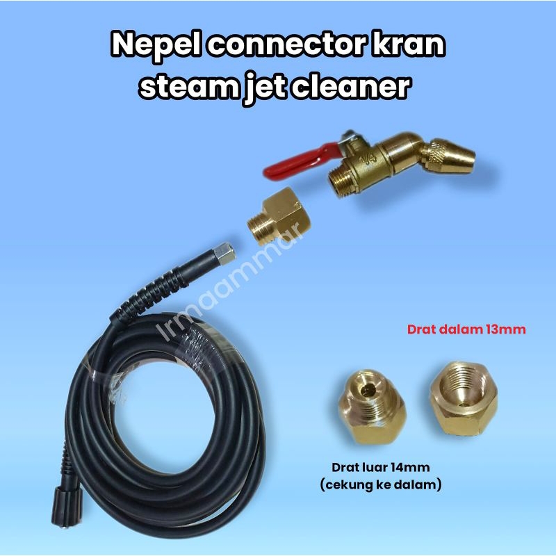 Nepel connector | reduce adaptor selang jet cleaner LAKONI LAGUNA ke kran stim nozzle spray sprayer 