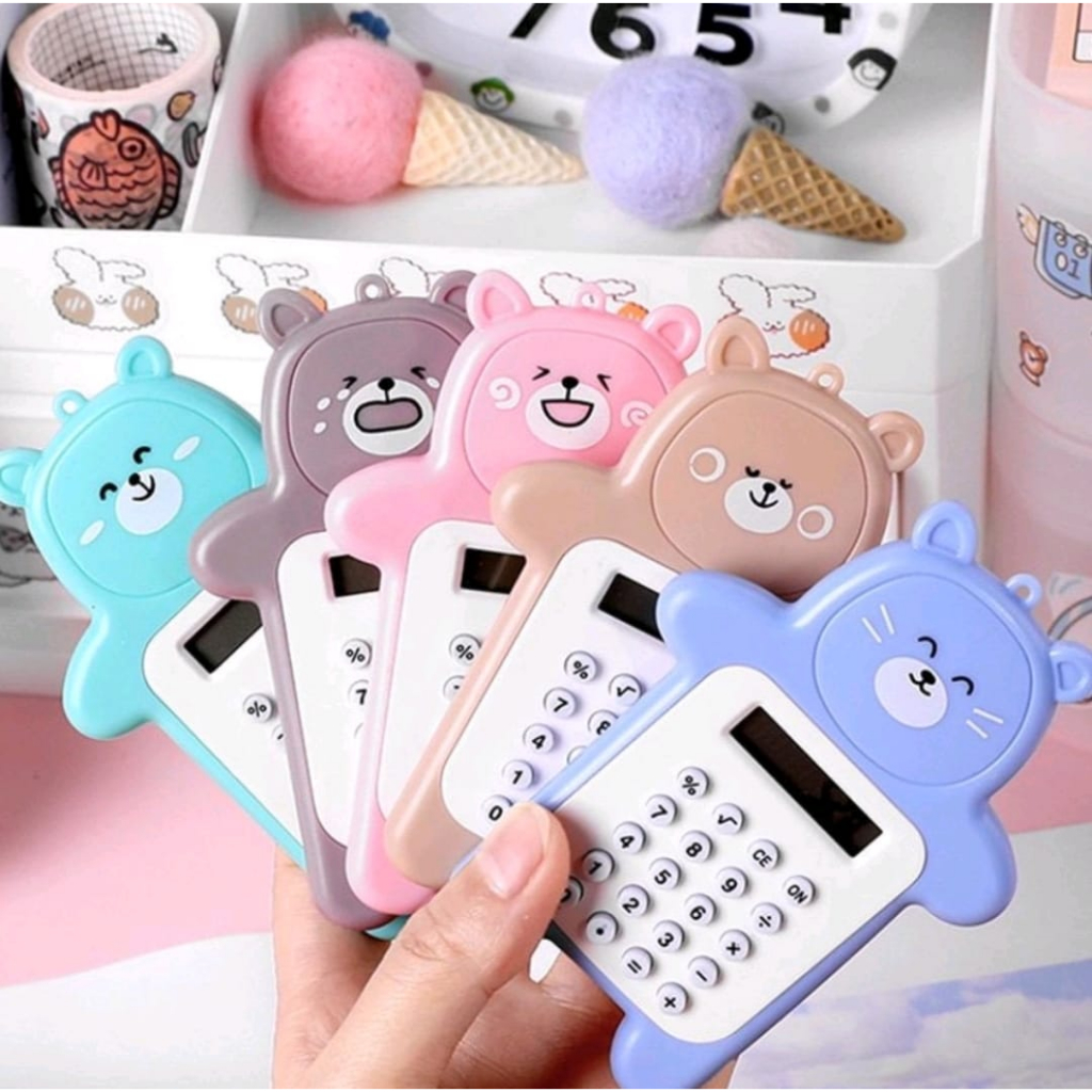 CALCULATOR PORTABLE MINI BEAR/ KALKULATOR PORTABLE MINI BERUANG UNIK 8 DIGIT
