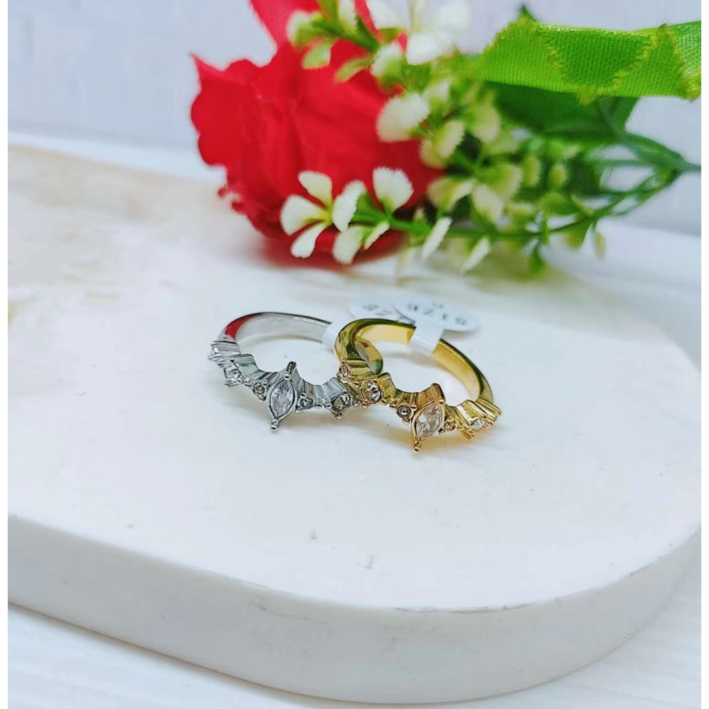 Cincin Titanium Permata Anti Karat Perhiasan Fashion R645 R646