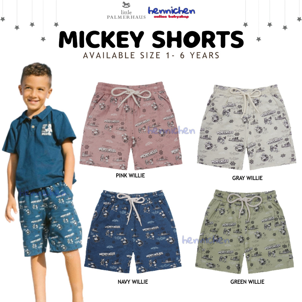LITTLE PALMERHAUS DISNEY 100 SHORT PANTS CELANA PENDEK ANAK UNISEX ADEM 1-6 TAHUN