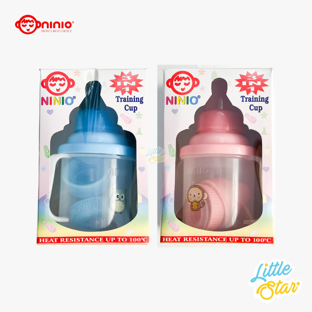 Ninio 3in1 Botol Minum Bayi Gelas Anak Balita Training Cup Baby Sippy Cup 180 Ml