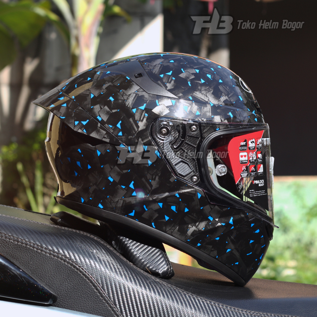 KYT TT Course Carbon Graphic FORGET BLUE Repaint