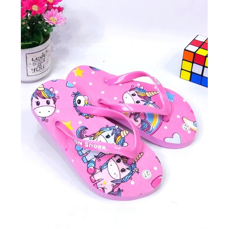 Sandal Anak Perempuan karakter Unicorn Pink