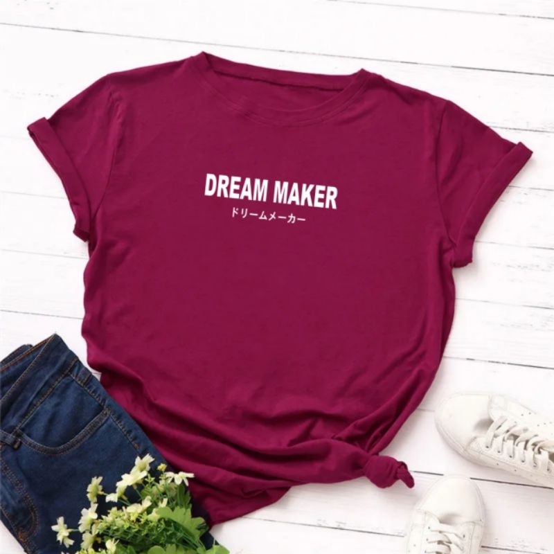 Kaos wanita atasan wanita distro lengan pendek kaos oblong cewek baju perempuan dream