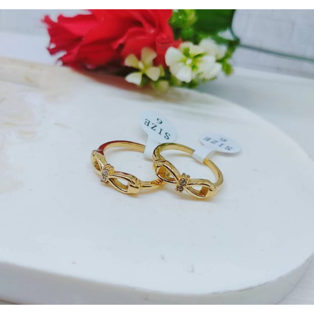 Cincin Titanium Permata Anti Karat Pehiasan Fashion R646 R647