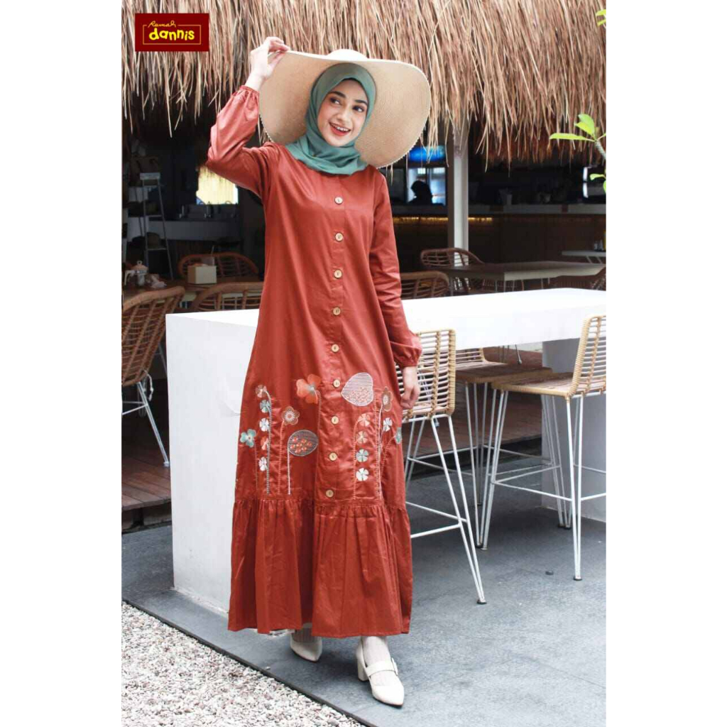 Abaya DANNIS XXL teracota, putih