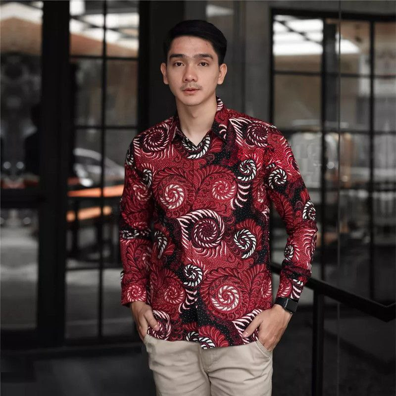 Baju Batik Pria Modern Lengan Panjang Premium Ukuran M L XL XXL Reguler