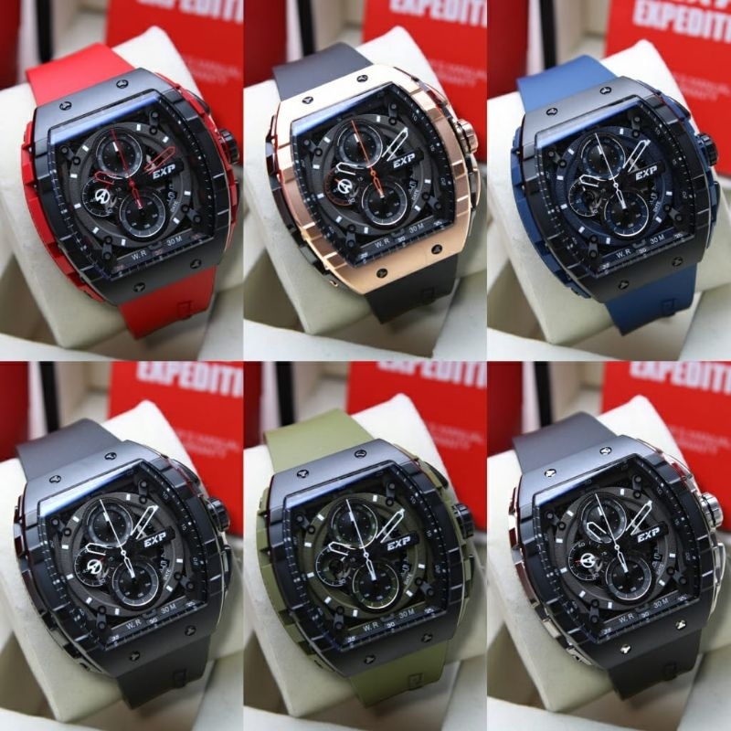 Expedition E 6782 Rubber  Jam Tangan Pria Original