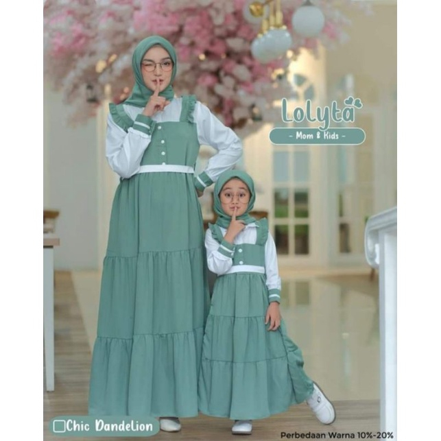BAJU COUPLE IBU DAN ANAK PEREMPUAN / DRESS REMAJA KORAN TERBARU / BAJU PESTA COUPLE / DRESS LOLYTA