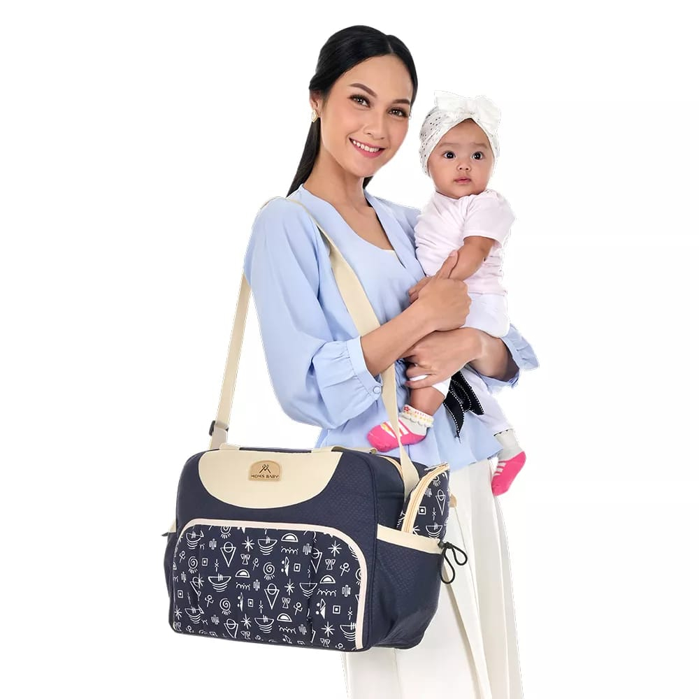 Mom's Baby Tas Bayi Besar + Tempat Botol Susu Indie Series - MBT 3061