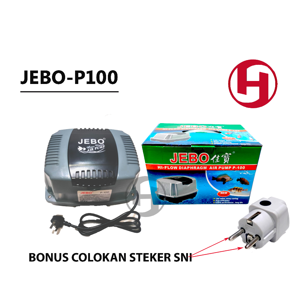 AERATOR JEBO P100 POMPA UDARA KOLAM AQUARIUM AIR PUMP BLOWER