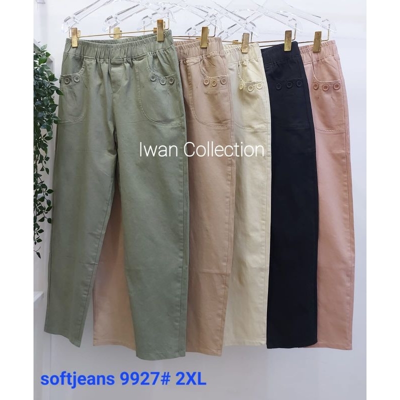 9927# ( XL, 2XL, 3XL, 5XL ) Celana Wanita Soft jeans import premium COOPER