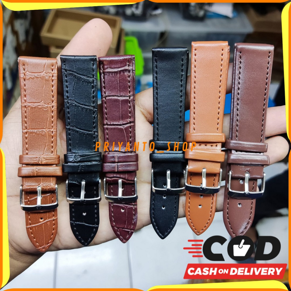 TALI JAM TANGAN KULIT KALEP MUTU BAGUS 12MM 14MM 16MM 18MM 20MM 22MM 24MM