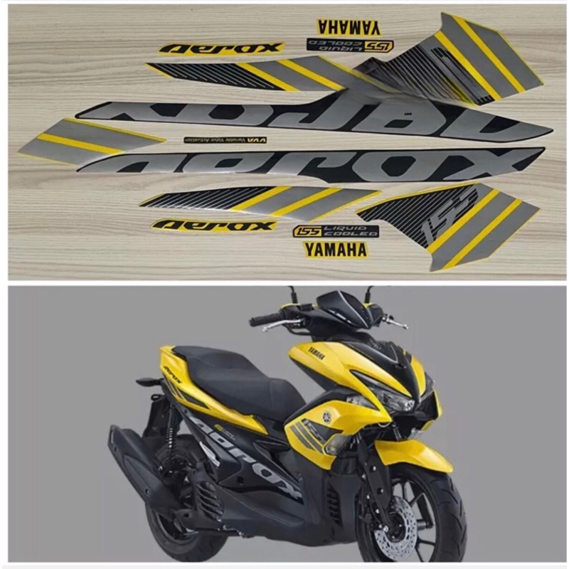STRIPING STIKER MOTOR AEROX KUNING 2017