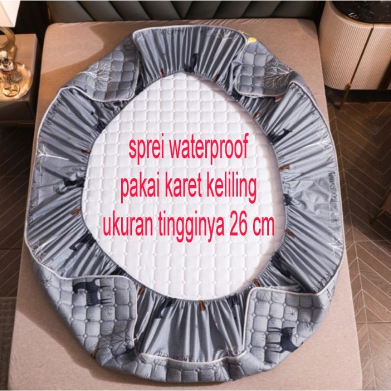 Sprei Waterproof / Sprei Protector bermotif / Sprei anti air ukuran 120x200, 160x200, 180x200 dan 200x200cm