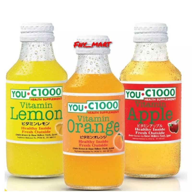 You C 1000 / You C 1000 Vitamin Lemon &amp; Orange Botol Kaca / You Health Drink Vitamin Orange Lemon Murah