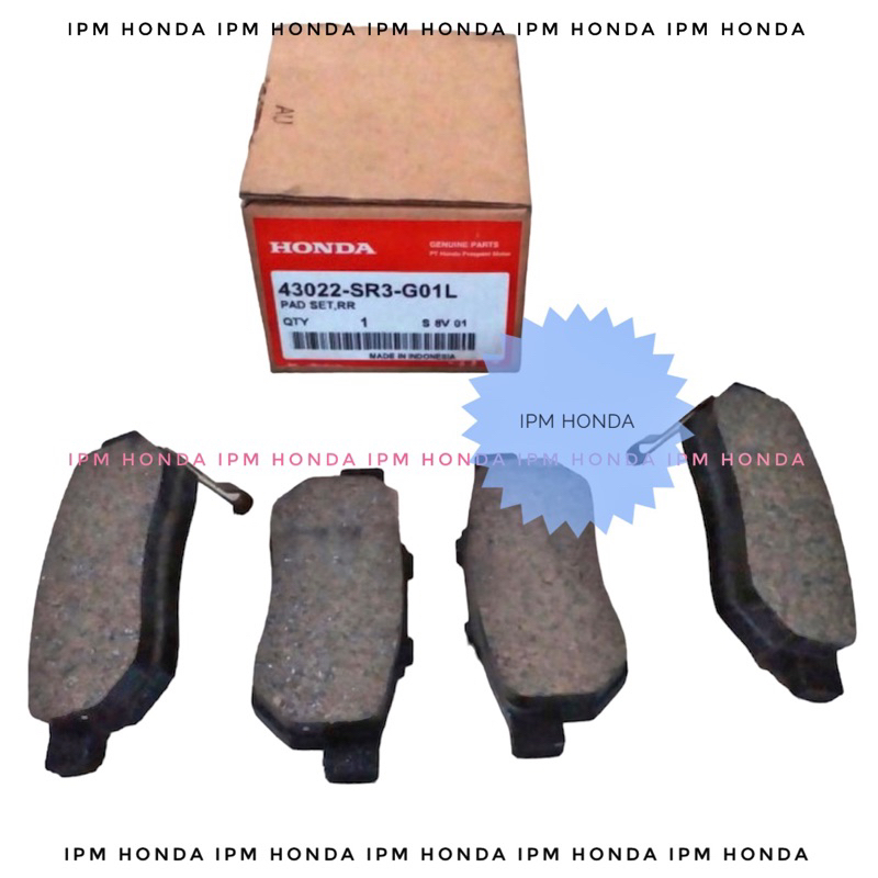 43022 SR3 Brake Pad Kampas Rem Belakang Honda Civic Genio Ferio City Type Z Jazz GD3 City GD8 VTEC RS GE8 GM2