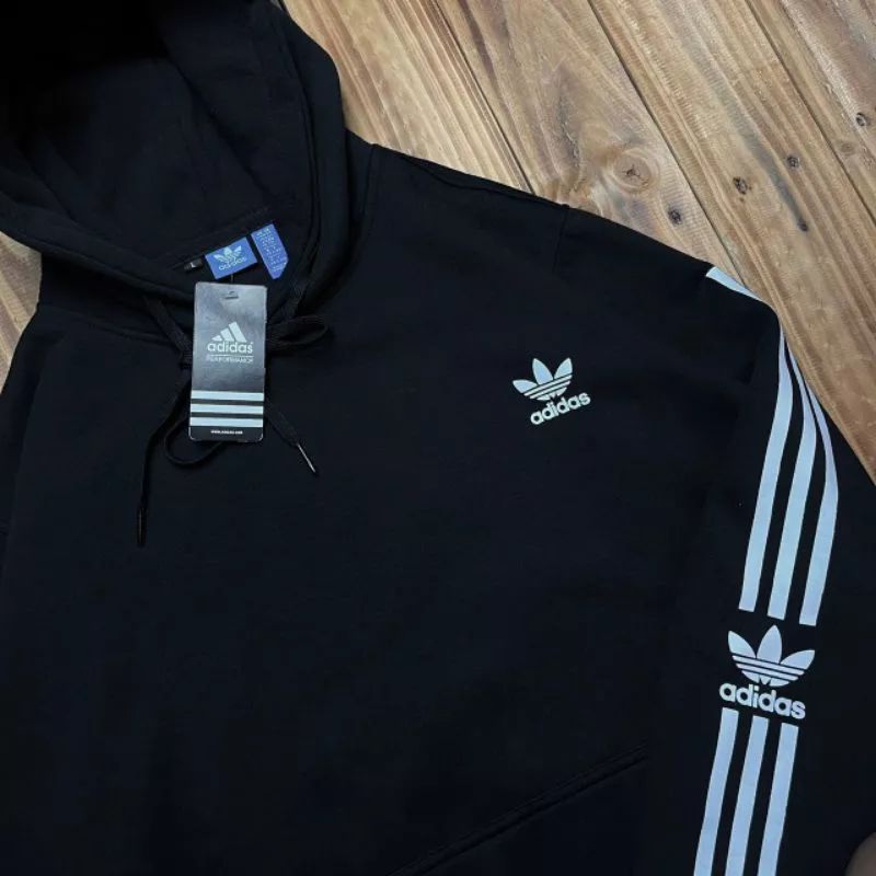 JAKET SWEATER HOODIE ADIDAS PRIA WANITA PULL TAG WASH + LEBEL - HOODIE ADIDAS THREEFOIL