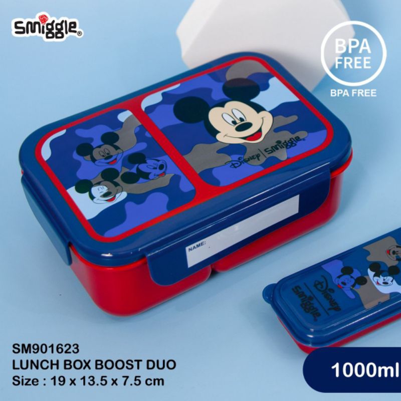 Lunchbox smiggle 2sekat 1000ml/Kotak makan smiggle