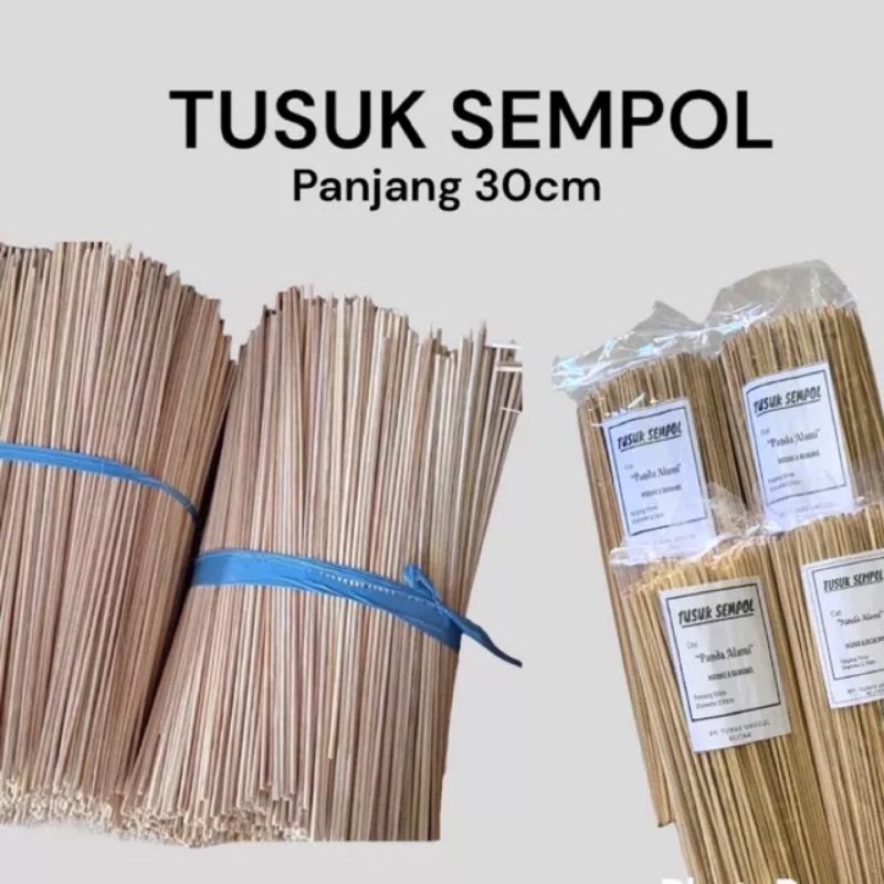 (500gr) tusuk sate bulat sempol / tusuk ayam 30cm / tusuk sempol