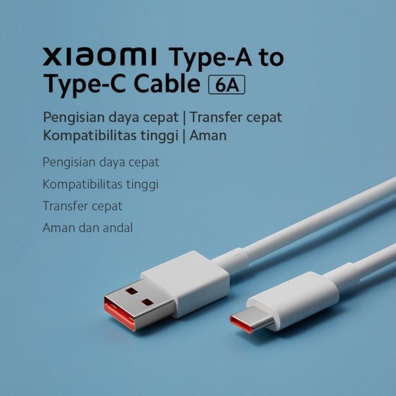 Kabel Data Xiaomi Type C ORIGINAL TURBO FAST CHARGING Mendukung Hingga 120W