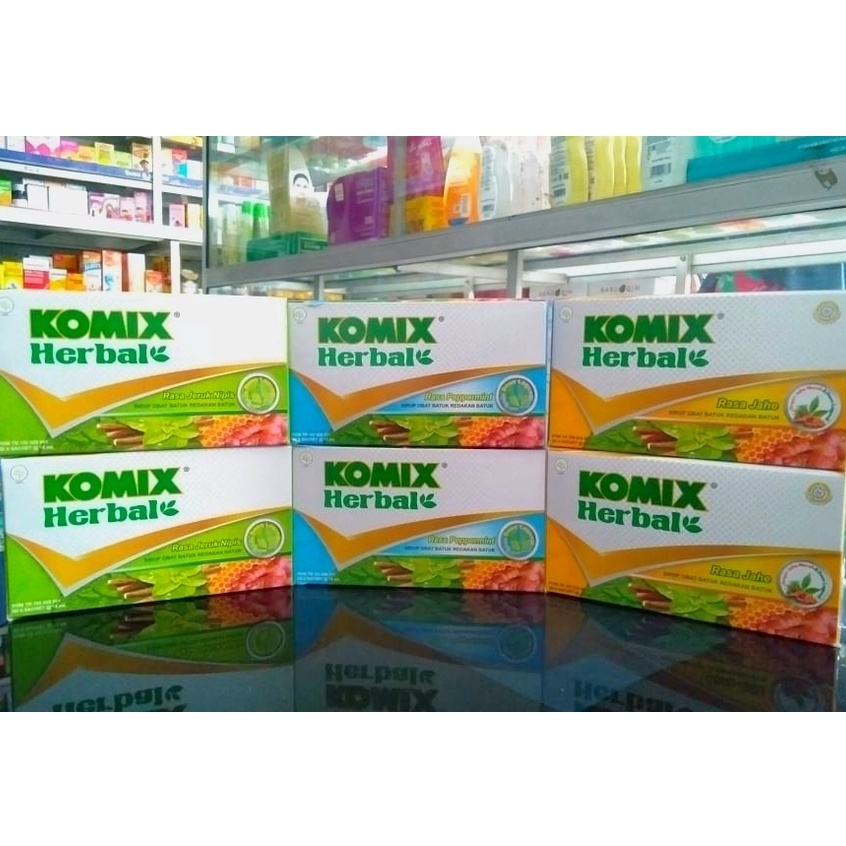 Komix Herbal 1 Kotak isi 6 Sachet Obat Batuk berdahak batuk kering