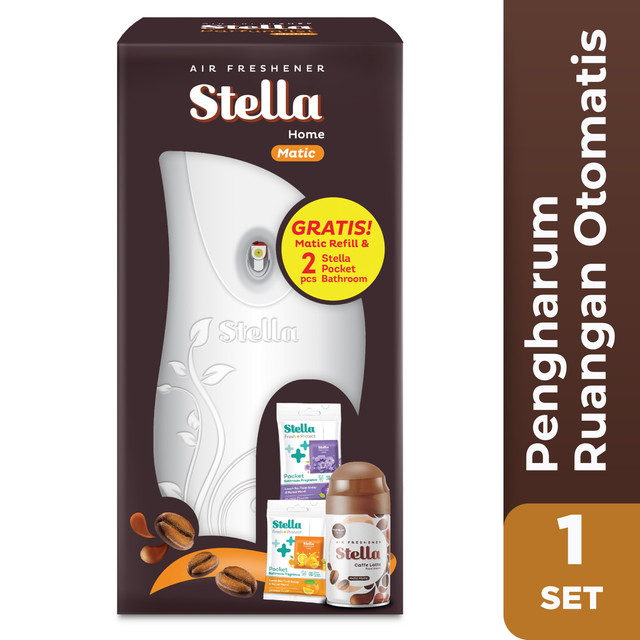 Dispenser Pengharum Parfum Ruangan Otomatis Alat Stella Matic + Refill 225ml
