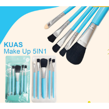 Kuas Make Up Brush Eyeshadow Set 5 IN 1 Mini Travel