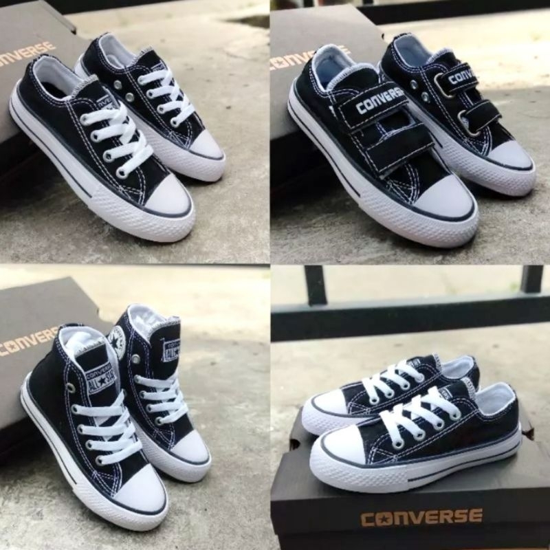 Sepatu Converse Anak Sekolah Laki Laki Perempuan Warna Hitam Formal COD (Bayar di Tempat) PREMIUM QUALITY