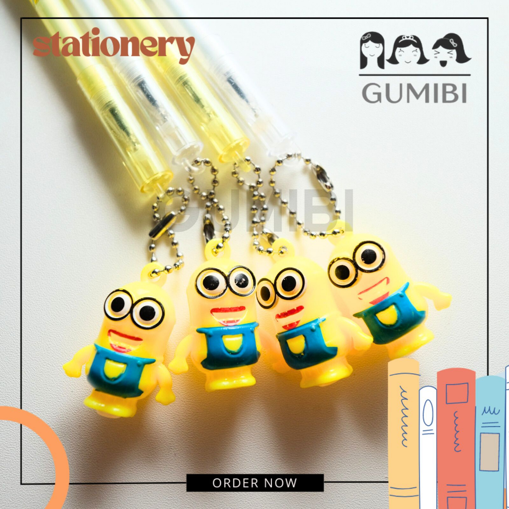 

(12PCS) PULPEN GANTUNGAN MINION PEN GEL GANTUNG BANANA PISANG KUNING LUSINAN