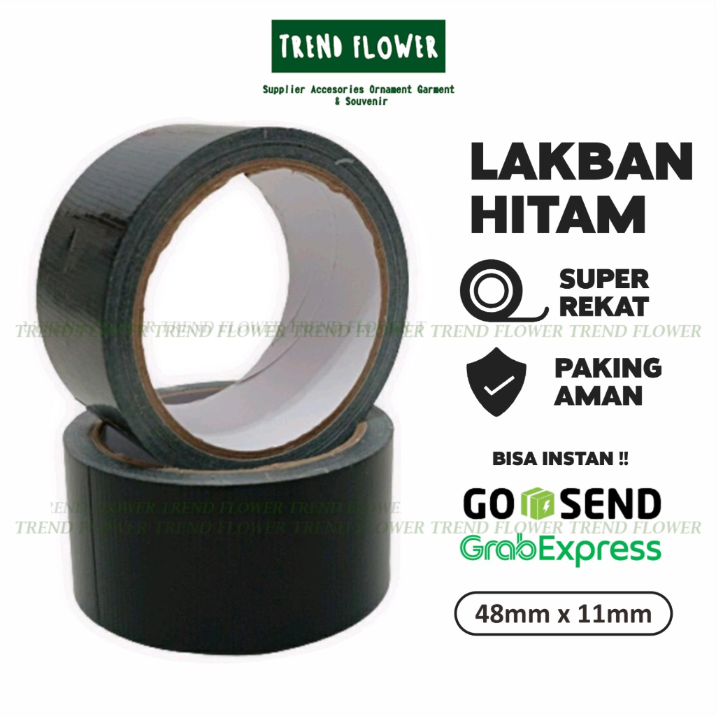 

Lakban hitam 48mm x 11m cloth tape lakban kabel lakban kuat 2 inch Solatape/Plakban/Isolasi/Tape Lakban/Selotip/1 Inch/2 Inch Berkualitas Lengket Abadi