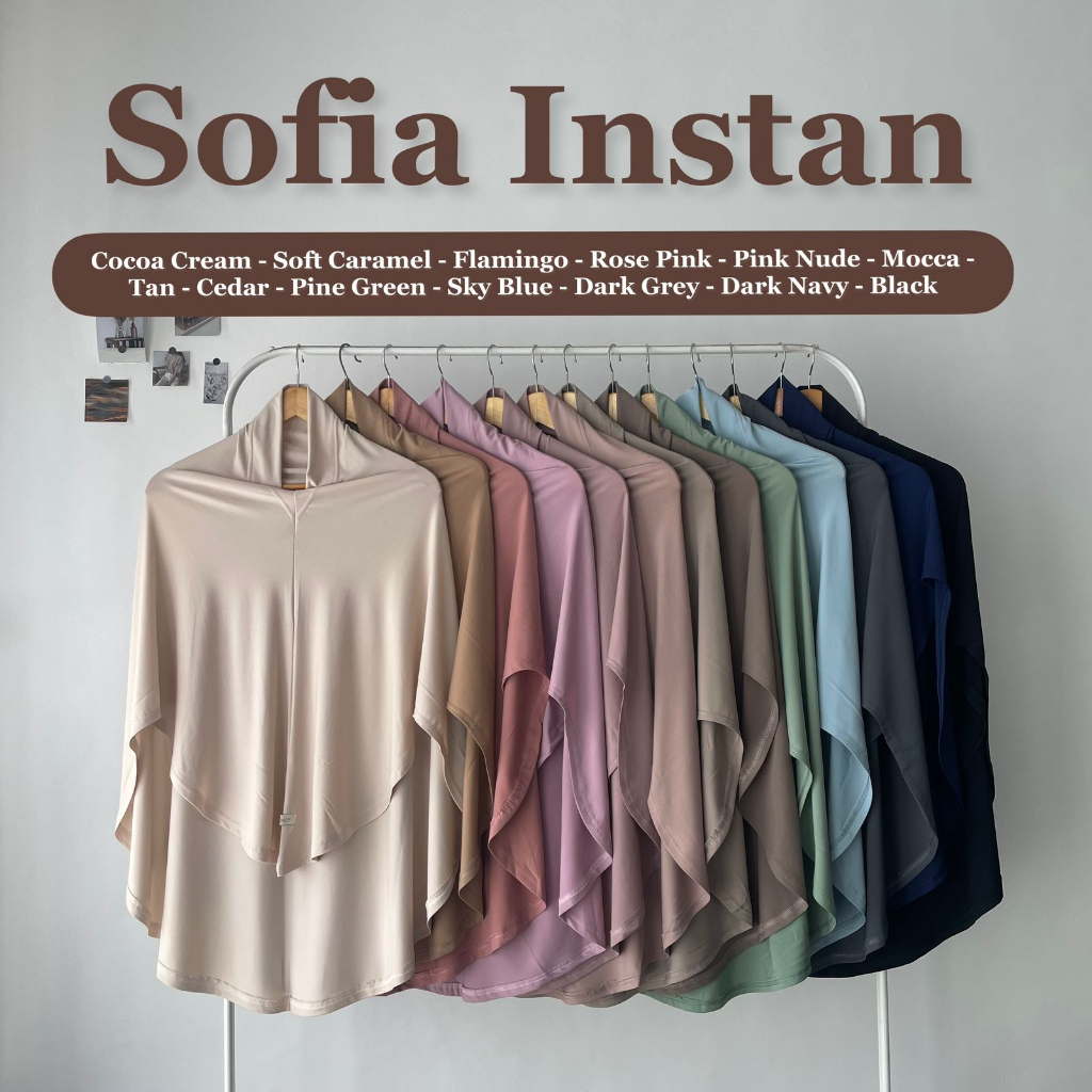 SOFIA INSTANT | Hijab Instan Syiria Tanpa Pet bahan Stella Premium