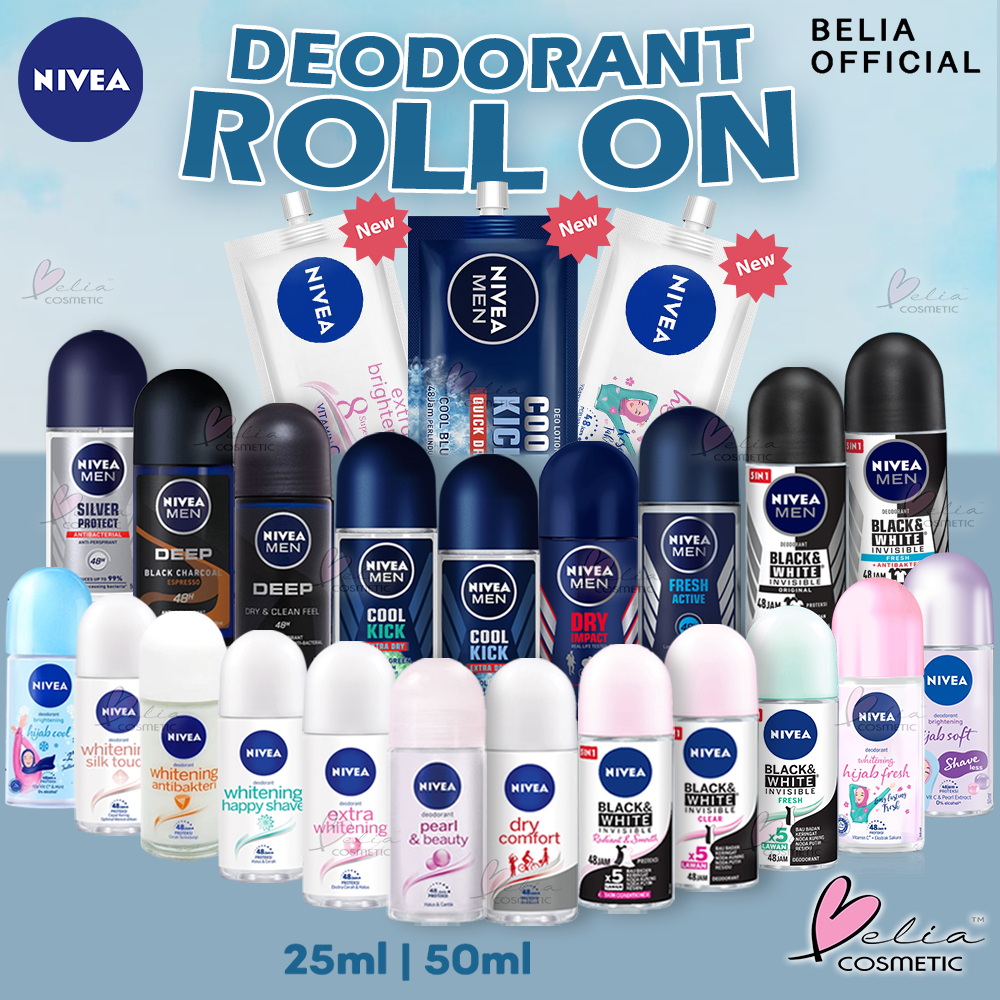 ❤ BELIA ❤ NIVEA Deodorant Roll On | 25 | 50 | Men | Women | Whitening Pearl Beauty Silk Touch Hijab deodoran
