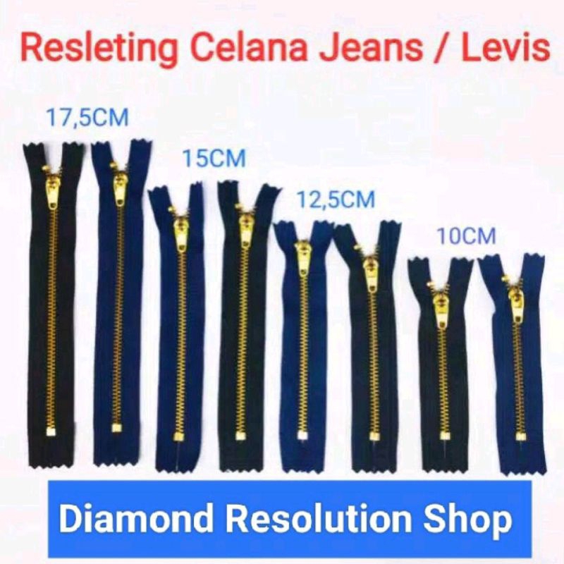 COD (SATUAN) Resleting Jeans - Sleting Celana Levis  jean 4&quot;/5&quot;/6”/7” inch