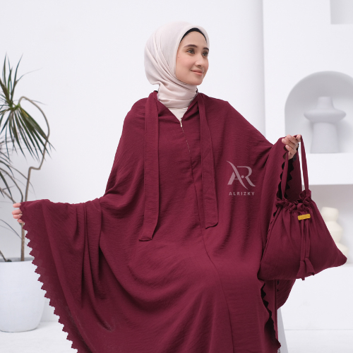 ALRIZKY - Mukena Dewasa 3IN1 Crinkle Airflow Jumbo Lasercut