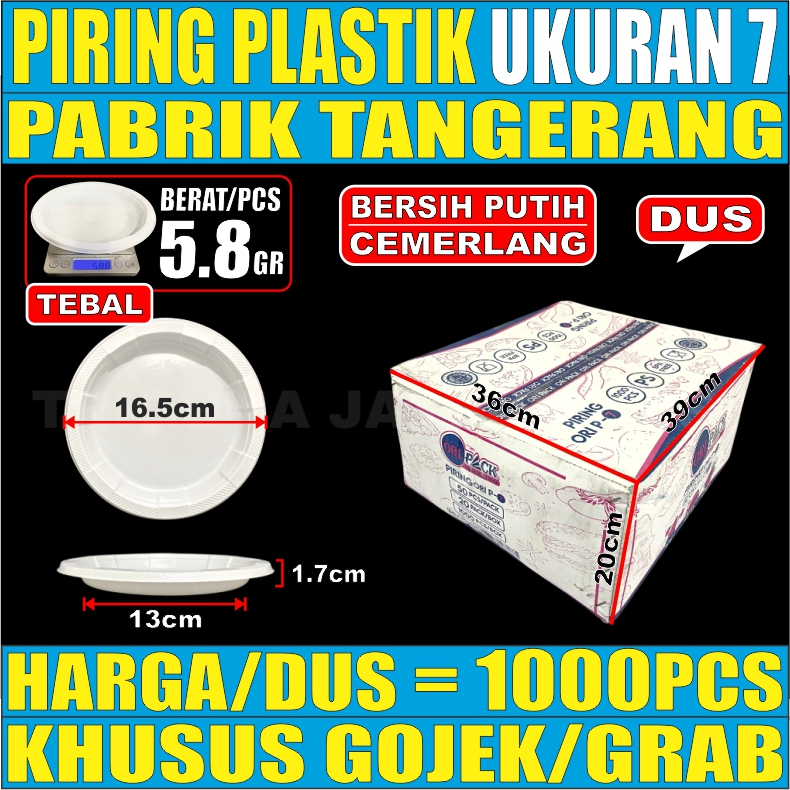 Piring Plastik Uk 7 Sedang M Per Dus Pesta Kue Makan Murah P7 Warna Putih Sekali Pakai