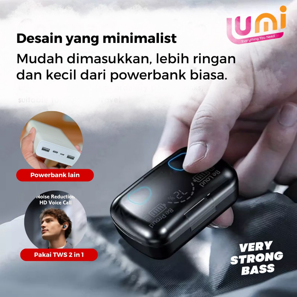 TWS Headset M10 M41 5.1 Bluetooth Earphone Powerbank 3500mah In-Ear 9D Mini Touch Sports Wireless Earbuds Bass HIFI Sounds Nirkabel Tahan Air Olahraga Kait Telinga Dengan Mikrofon