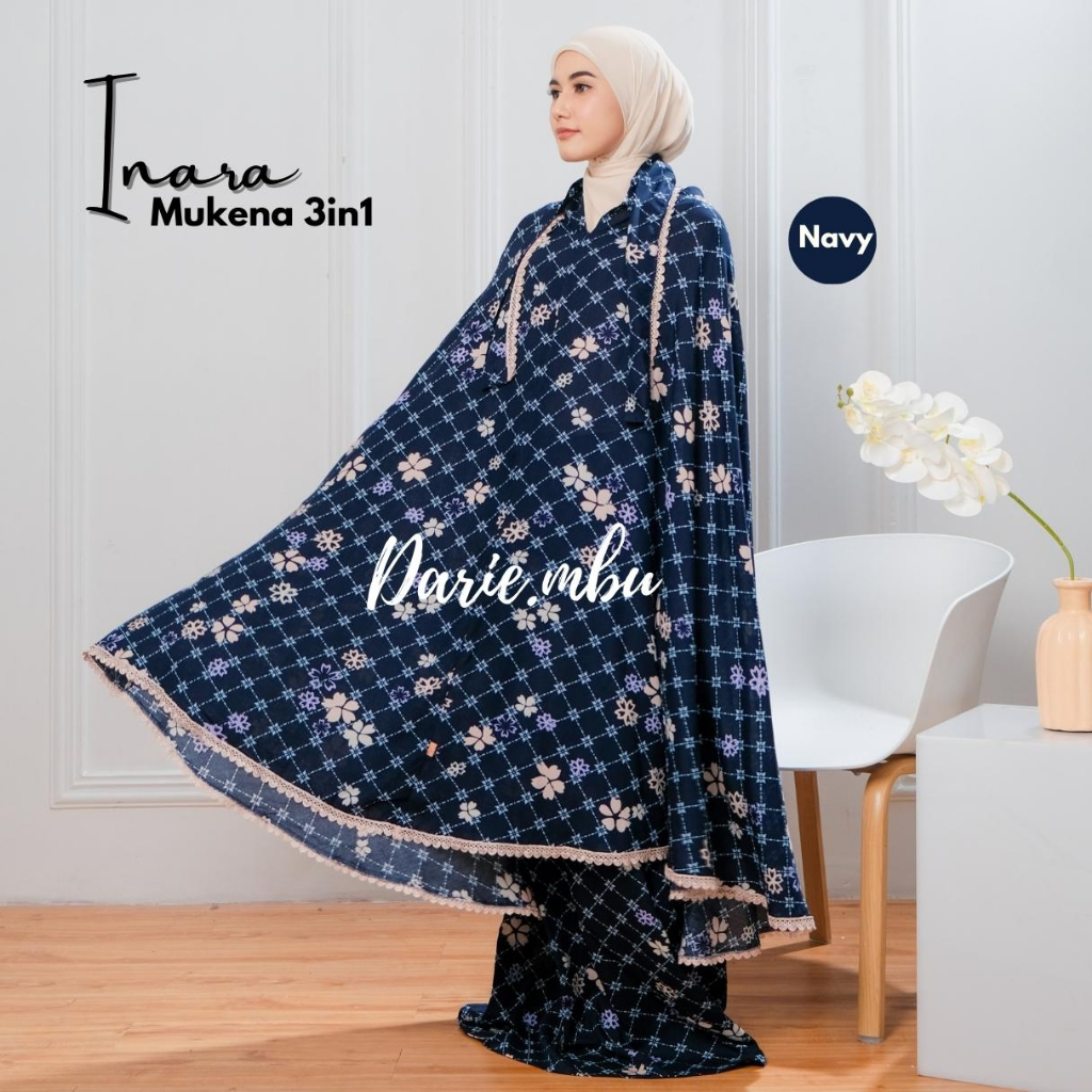 DARIE.MBU - Mukena Dewasa Motif 3in1 Rayon Mewah Inara Series