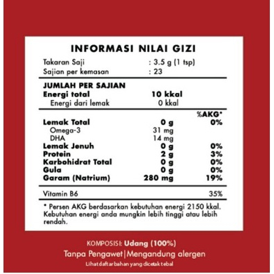 Crystal of the Sea - (20/80GR) BPOM Certified Shrimp Food Powder / Bubuk Udang Rebon / Kaldu Umami GTM