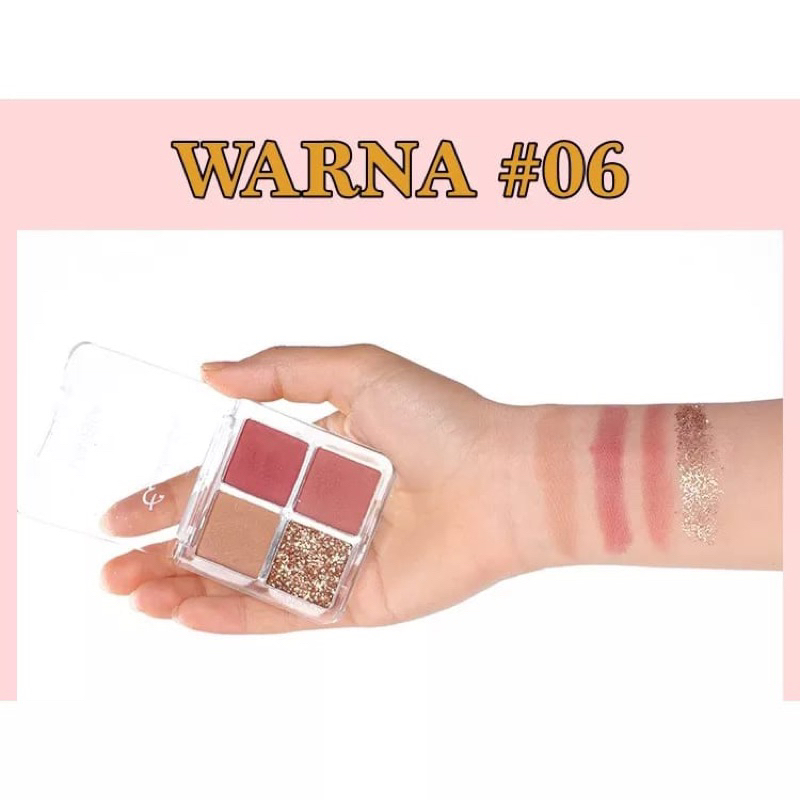 GRATIS ONGKIR COD MEDAN TERMURAH LAMEILA 3049 EYESHADOW 4 WARNA KOMBINASI GLITTER TAHAN LAMA