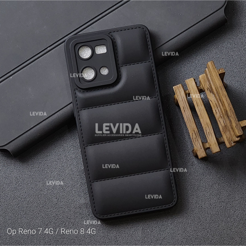 Case Bantal Case Jaket 3D Macaron Black Oppo Reno 8 4G  Oppo Reno 8z Oppo Reno 8T 5G