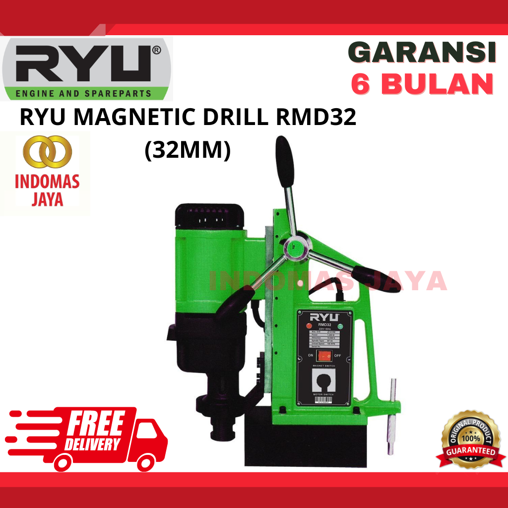 Magnetic Drill 32mm RYU RMD 32 / Mesin Bor Magnet Duduk BOR MAGNET 32mm RMD32 RYU