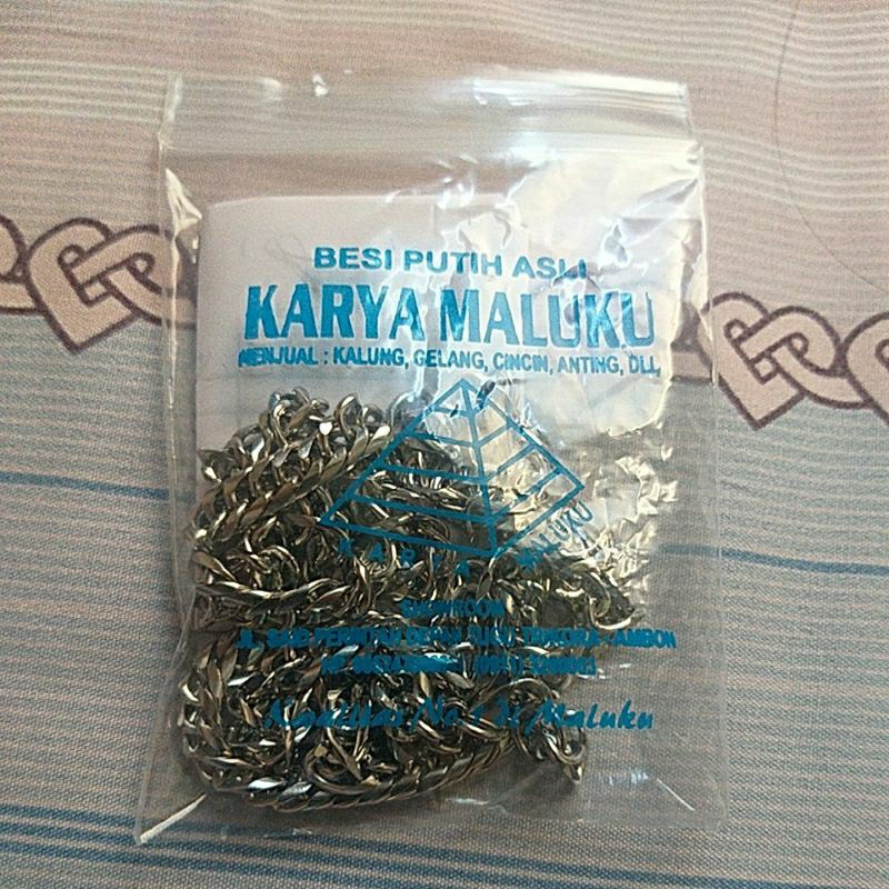 Kalung Besi Putih Asli Maluku