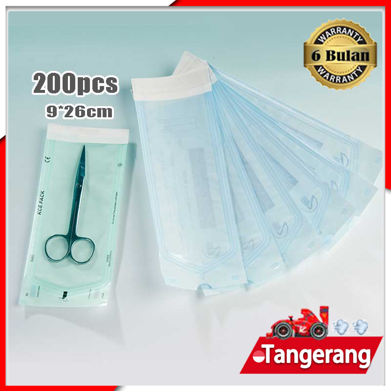 200pcs Sterile Pouch Sterilization Pouch Medipouch Medipack 9x26cm Kantong Seal Sterilisasi Alat