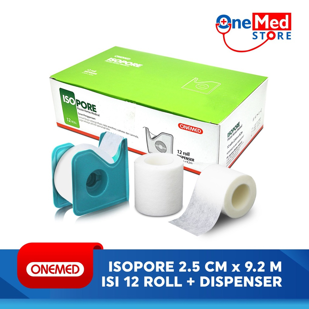 ISOPORE PLESTER KERTAS MEDICAL 1.25 cm x 9.2 cm + DISPENSER - ONEMED