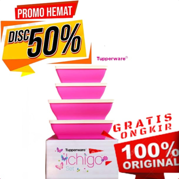 *BIG SALE* DISC 50% Tupperware Ichigo Set + Box | Toples isi 4 Toples Makanan Toples Cemilan Buah Bu