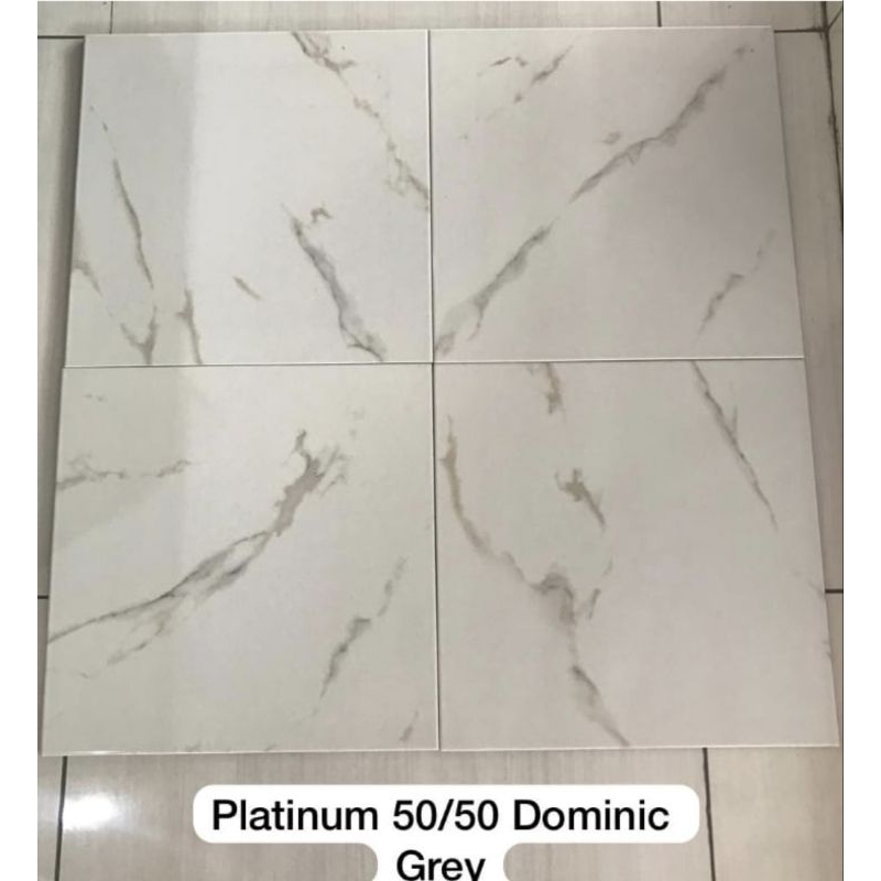 keramik lantai ruang tamu kamar tidur rumah PLATINUM 50x50 DOMINIC GREY