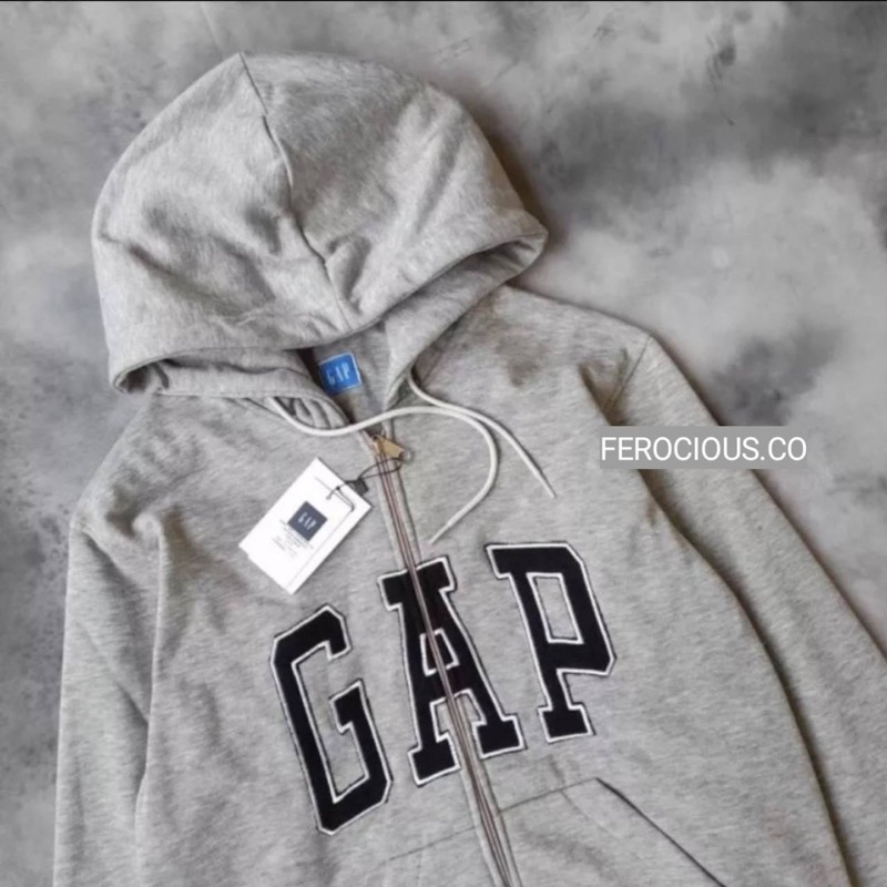 JAKET SWEATER HOODIE ZIPPER GAP ARCH LOGO BORDIR AUTHENTIC PREMIUM TERLARIS