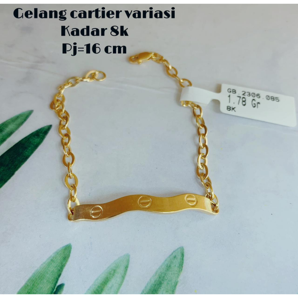 Gelang rantai cartier kadar 375