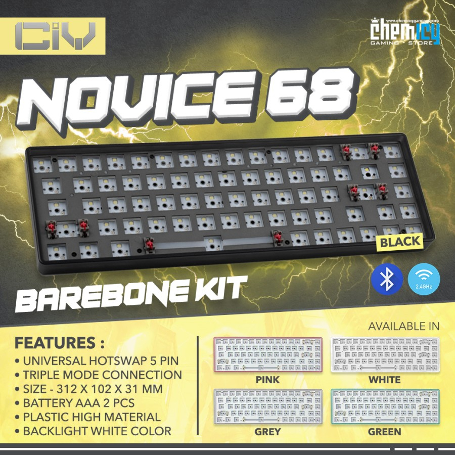 CIY NOVICE68 / NOVICE 68 Triple Connection Barebone Keyboard Kit